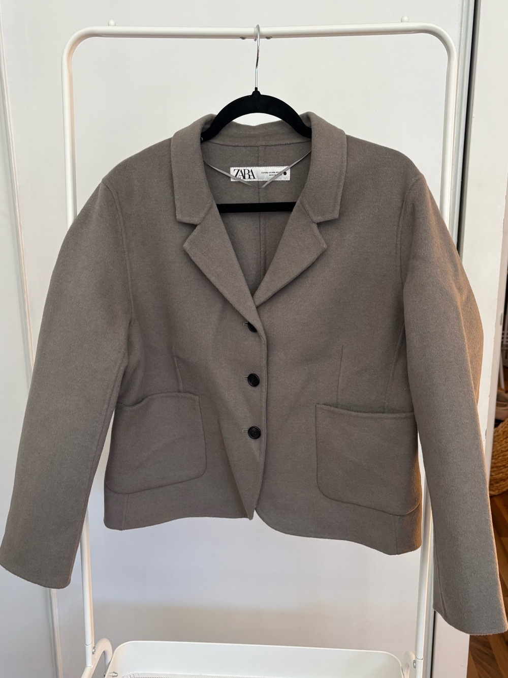Zara | Taupe Wool-Blend Tailored Blazer